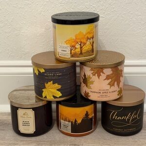 NEW Bath & Body Works White Barn FALL 3-Wick Candle LOT OF 6 RETIRED RARE